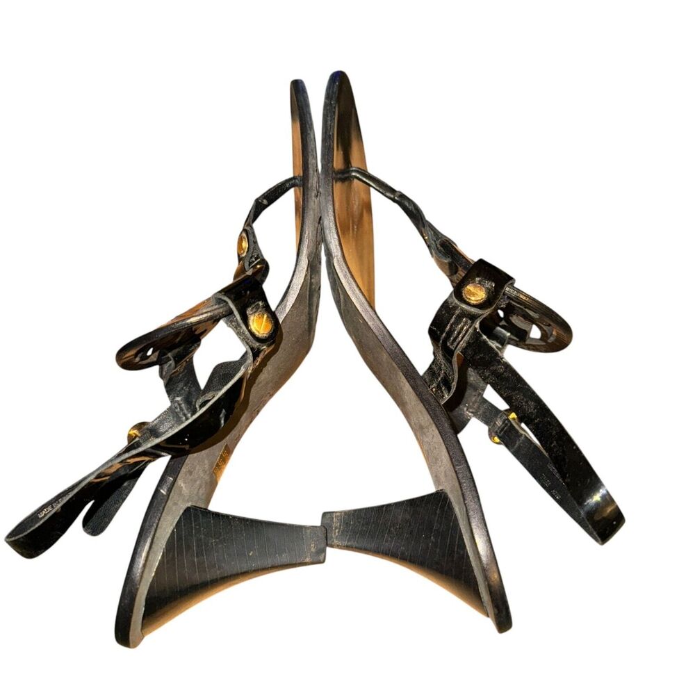 Tory Burch Holly Sandals Women's Size 7.5 M Black Patent Leather Slingback - Picture 7 of 10